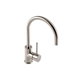 400 Deep sink with brushed steel Courbe curved spout tap