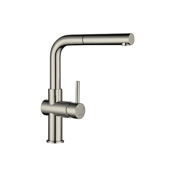 500 Deep sink with brushed steel Davanti pull out spray tap curved spout  tap