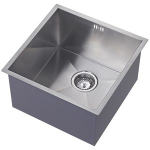 400 Deep sink with brushed steel Courbe curved spout tap