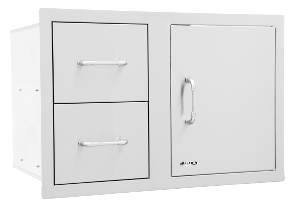 Bull 76cm stainless steel drawers and door