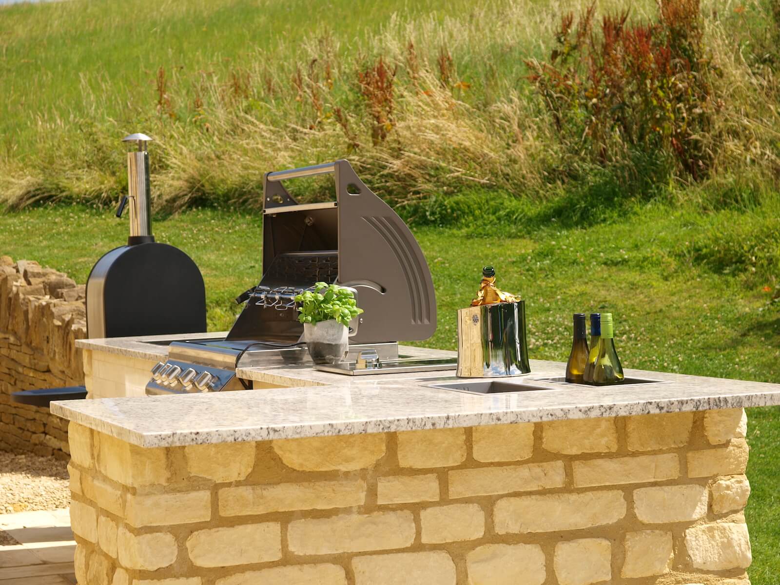 Cotswold stone outdoor kitchen