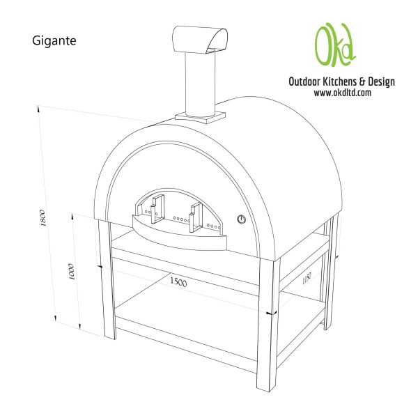 OKD Gigante Pizza Oven dimensions