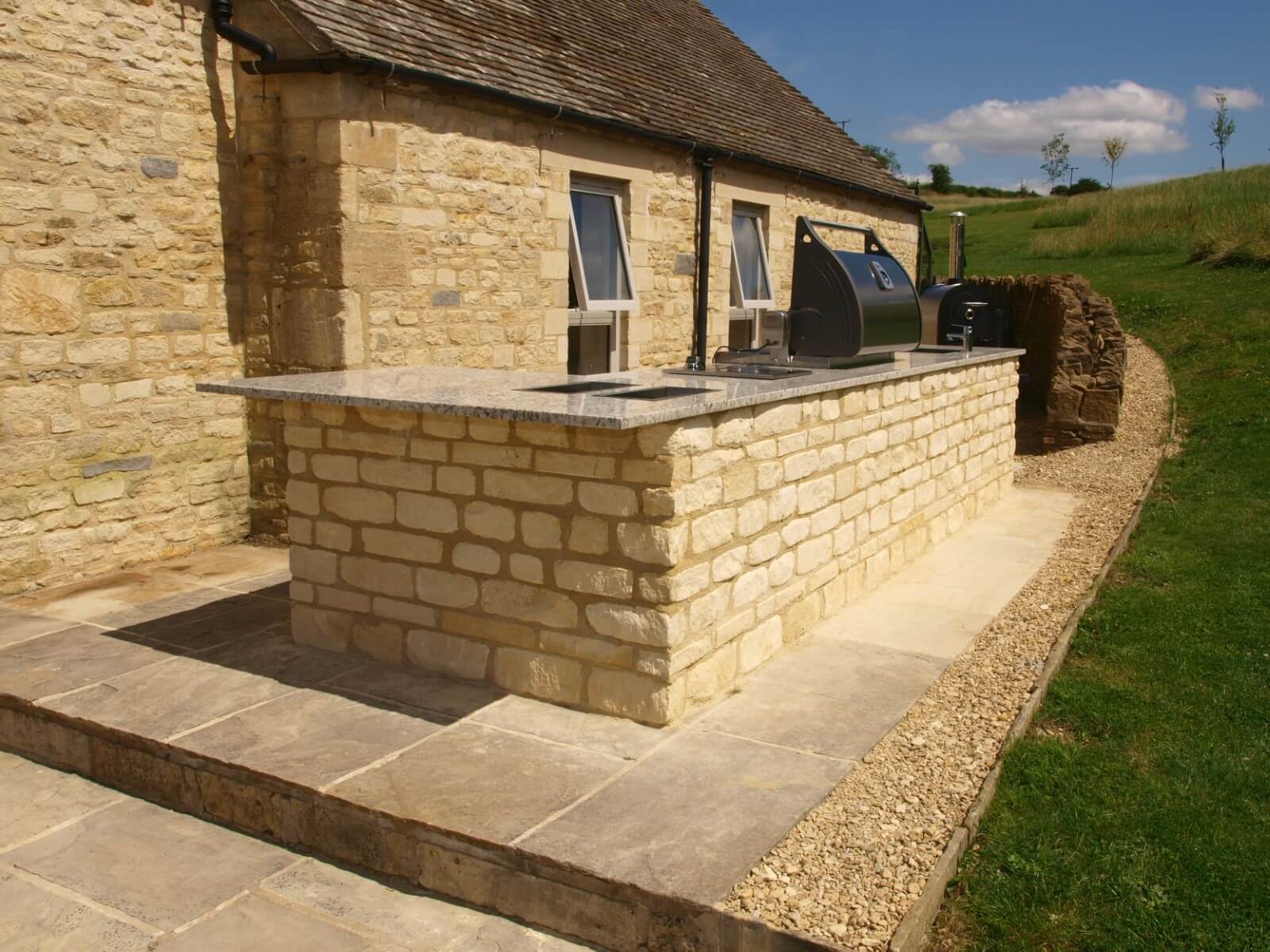 cotswold stone outdoor kitchen