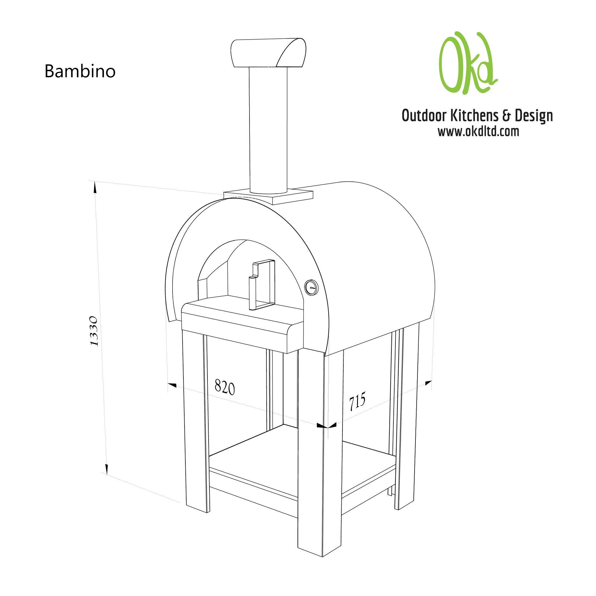 OKD Bambino Pizza Oven measurements
